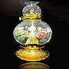 Lámpara de Aceite de Vidrio Regulable Lámpara de Loto 7 Días 15 Días para Ofrenda a Buda Lámpara de Ghee Líquido Suministros para Templo Hogar Luminoso
