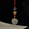 Cordón para Teléfono Móvil Original Tejido a Mano Ocho Santos Patronos 1.5 Thangka Pintado en Oro Colgante para Teléfono Móvil Colgante para Bolso Unidad USB