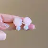 Pendientes Elegantes Dulces de Plata 925 con Aguja, Corazón de Chica Rosa, Flor, Mariposa, Borla, Super Hada, Alto Amor