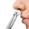 Recortador de Pelo Nasal Circular con Cabeza Redonda, Pinza Manual de Acero Inoxidable para Pelo Nasal para Hombres, Tijeras para Recortar Barba y Pelo Nasal, Cortador de Pelo Nasal