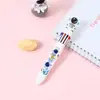 Caneta Esferográfica Colorida de Astronauta Fofo Pressionar Papelaria para Caderno de Estudante Astronauta Desenho Animado Criativo Caneta Multicolorida Prêmios
