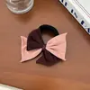 Versión Coreana de Dongdaemun Cuerda para el Cabello de Color Contrastante con Lazo Nuevo para Otoño e Invierno, Moderna, Sencilla y Versátil, No Daña el Lazo para el Cabello