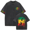 Camiseta con Estampado Gráfico Retro Lavada de Bob Marley One Love Reggae, Hombres, Mujeres Camiseta de Algodón Casual Retro, Hombres