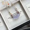 Colgante de Tubo Curvo de Cristal Imitación Ojo de Gato Nuevo Estilo Chino Fresco Tubo Curvo Nicho Hielo Translúcido Exquisito Temperamento Versátil Collar
