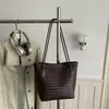 Bolsa tejida, estilo coreano de otoño, colección 2026, bolsa de mano versátil para uso diario, adecuada para ir al trabajo, con un compartimento principal y secundario, correa para el hombro y asa