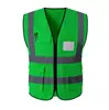 Chaleco Reflectante, Chaleco Reflectante para Conducir, Saneamiento, Vigilancia de Tráfico, Ciclismo, Construcción, con Texto Impreso y Múltiples Bolsillos