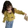 Camisa Infantil com Laço Pequeno, Top de Tule Amassado, 26 Novos Estilos Primavera/Verão, Roupa Infantil para Comércio Exterior, Atacado para Idades 3-8