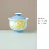 Juego de Té Miyuan Azul Profundo Puro Pintado a Mano de Osmanthus y Carpas para Uso Doméstico, Tetera Gaiwan de Cerámica, Taza de Maestro, Juego de Té Kung Fu
