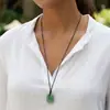 Collar Colgante de Piedra Natural de Paz y Seguridad Colgante de Gema Semipreciosa de Ágata para Hombres y Mujeres Collar Colgante de Lapislázuli