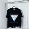 Camiseta Roja de Verano de Manga Corta con Logo Blanco de Casablanca, Marca de Moda Tendencia, Cuello Redondo, Estampado Minimalista, Redondo, Niche Casa