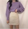 Falda de Lana de Cintura Alta Estilo Pequeño Fragante Estilo Nuevo Otoño e Invierno 2025 Dongdaemun Corea del Sur Falda Corta de Línea A que se Ajusta a la Cadera para Mujer