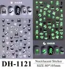 Pegatinas de arte para uñas de Halloween luminosas en la oscuridad transfronterizas, planas, impermeables, luminosas, diseño de fantasmas y telarañas, pegatinas para uñas DIY, estilo DH
