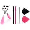 Set de Herramientas de Maquillaje Paleta Barra de Color Cepillo Desechable para Pestañas Delineador Esponja Triangular para Polvo Rizador de Pestañas Set