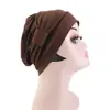 Nuevo sombrero de pañuelo para la cabeza anudado de color liso estilo europeo y americano, sombrero tipo turbante de copa plana, sombrero para protección del cabello, sombrero transfronterizo JDT-532