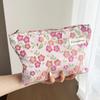 Bolsa de Cosméticos Jacquard Rosa Burbuja en Relieve Elegante Bolsa de Almacenamiento de Cosméticos Portátil de Gran Capacidad para Viajes