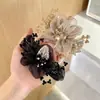 Gomita para el Cabello de Organza con Gipsófila, Elegante Lazo para el Cabello Estilo Coreano, Adecuado para Cabello Fino, Cuerda para el Cabello Duradera y de Alta Gama