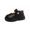 Zapatos para Niñas, Zapatos de Princesa de Cuero para Niños, Nuevo Estilo Primavera y Verano 2026, Zapatos Respirables con Cortes Negros de Suela Suave para Bebés Niñas