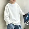 Moletom de primavera e outono para meninos 2026 novo estilo tendência com estampa camisa base para meninos mais velhos roupas de outono e inverno infantis