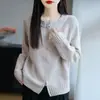 2026 Cardigan de Punto con Doble Cremallera Estilo Coreano Puntos de Colores Piel de Mapache Suéter Grueso de Cuello Redondo Versátil Abrigo para Mujer