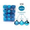 Bolas de decoração de Natal transfronteiriças 3 cm 24 bolas de plástico bolas galvanizadas brilhantes fosco decorações penduradas para árvores de Natal bolas de Natal