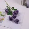 Flores Artificiais, Flores de Seda Rosa com 6 Cabeças, Buquê para Mesa de Jantar Sala de Estar Casa Mesa de Centro, Decoração de Mesa, Enfeites de Flores Artificiais para Casamento