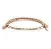 Pulsera Trenzada de Cuerda Roja de Cuatro Hilos con Diseño de Colores, Hebilla Ping An Nueva, Pulsera de Cuerda Simple a Mano para Mujer