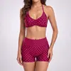 Conjunto de ropa de yoga transfronterizo con hermoso sujetador de espalda para mujer, shorts de yoga sin costuras de alta elasticidad, ropa deportiva de fitness dfyne con lunares