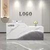 Mostrador de caja registradora pequeño mate para salón de belleza mesa de bar comercial simple moderna recepción de recepción de empresa