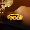 Anillo de Moneda de Cinco Emperadores Hielo Triturado de Lujo Ligero, Sensación Vintage de Gama Alta, Moneda de Cobre Atrae Riqueza, Artesanía CNC, Anillo de Moneda de Cobre Color Dorado para Mujer