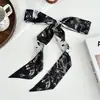 Lenço de Seda, Lenço de Cabeça Longo com Bolinhas e Paisley, Elástico de Cabelo, Faixa de Cabelo, Lenço, Lenço de Pescoço, Cinto, Lenço de Cintura, Traje de Verão para o Trabalho