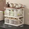 Estante de Almacenamiento de Escritorio Cafetera Bolsita de Té Portavasos Tipo Cajón Cesta de Almacenamiento a Prueba de Polvo Encimera Mesa de Comedor Armario Estante de Almacenamiento