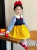 Vestido Blanco Nieve Nuevo Primavera 2026 para Niñas Estilo Coreano Ropa Infantil Vestido de Moda Venta al por Mayor