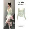 Blusa Blanca Transparente, Camisola de Mujer para Principios de Primavera, Atuendo Dopamina, Conjunto Pequeño Único y Hermoso para Principios de Verano