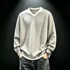 Sudadera con Capucha Rayada de Dos Piezas Falsas de Moda Americana para Hombre, Primavera y Otoño, Casual, Holgada, Tallas Grandes, Versátil, Cuello en V