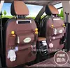 Venda por atacado de couro assento do carro para trás pendurar saco de armazenamento de carro decoração do carro mesa de jantar dobrável saco de armazenamento do assento