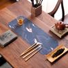 Tapete de té impermeable al por mayor tela para mesa de té tapete para mesa de té terciopelo de piel de ciervo tapete de burbujas secas accesorios para ceremonia del té estilo de moda nacional camino de mesa Zen