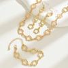 Venda Quente Transfronteiriça Estilo Coreano Fresco Flor Oca Elegante Conjunto de Pulseira e Colar Moda Simples Conjunto de Joias Femininas