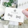 Pendientes de botón con lazo de plata esterlina S925, diseño de nicho para mujer, elegantes pendientes de moda de alta calidad, regalo para novia.