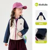 Jaqueta com Capuz Infantil Dudu Outono Moletom com Zíper para Meninas Roupa de Outono para Meninas Jaqueta de Bebê Top Roupas Infantis da Moda