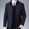 Abrigo para Hombre de Mediana Edad Nuevo de Primavera y Otoño Solapas Abrigo para Hombre de Negocios Suelto Talla Grande Chaqueta Casual para Hombre Top para Hombre
