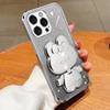 Funda para teléfono con soporte de conejo lazo electrochapado para Apple 15 funda para teléfono todo incluido Apple 14/13 funda para teléfono