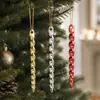 Colgantes de barra de hielo roscados de Navidad, plástico electrochapado en oro, plata y rojo con forma de cono de hielo, adornos colgantes de carámbano para decoración de árbol de Navidad