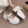 Zapatos Mary Jane de estilo universitario con lazo, plataforma gruesa, que aumentan la altura, nuevos zapatos de cuero JK de verano estilo británico, mocasines de charol