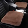 Almofada para Assento de Carro Inverno Pelo de Coelho Pelúcia Assento Individual Sem Encosto Conjunto de Três Peças Lã Pelo Curto Quente Antiderrapante Espessado Almofada Universal