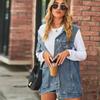 Foto real independente eBay Europa e Estados Unidos cross-border Amazon novo colete jeans retrô casaco solto tendência feminina casual
