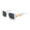 Gafas de Sol de Cadena Hueca Estilo Nuevo Transfronterizas para Mujer, de Moda y Personalizadas, Versátiles Rectangulares de Marco Pequeño Ins para Salir a la Calle