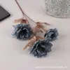 Flor artificial azul material salón de bodas decoración suave hortensia rosa decoración de flor artificial hoja de acridina material de hoja azul Wenxin