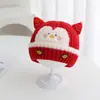 Otoño Invierno Dibujos Animados Monstruo Pequeño Parche Suéter para Niños Gorro Orejas Puntiagudas Gorro de Color Contrastante Unisex Lindo Frío