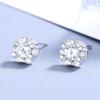 S925 prata esterlina micro incrustado com brincos de floco de neve de zircão de diamante completo moda tendência fabricantes de jóias de prata atacado uma geração de cabelo doce