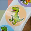 Lindas pegatinas de dibujos animados de dinosaurios, suministro transfronterizo, pegatinas de recompensa para jardín de infantes, pegatinas decorativas DIY para cuadernos, venta al por mayor